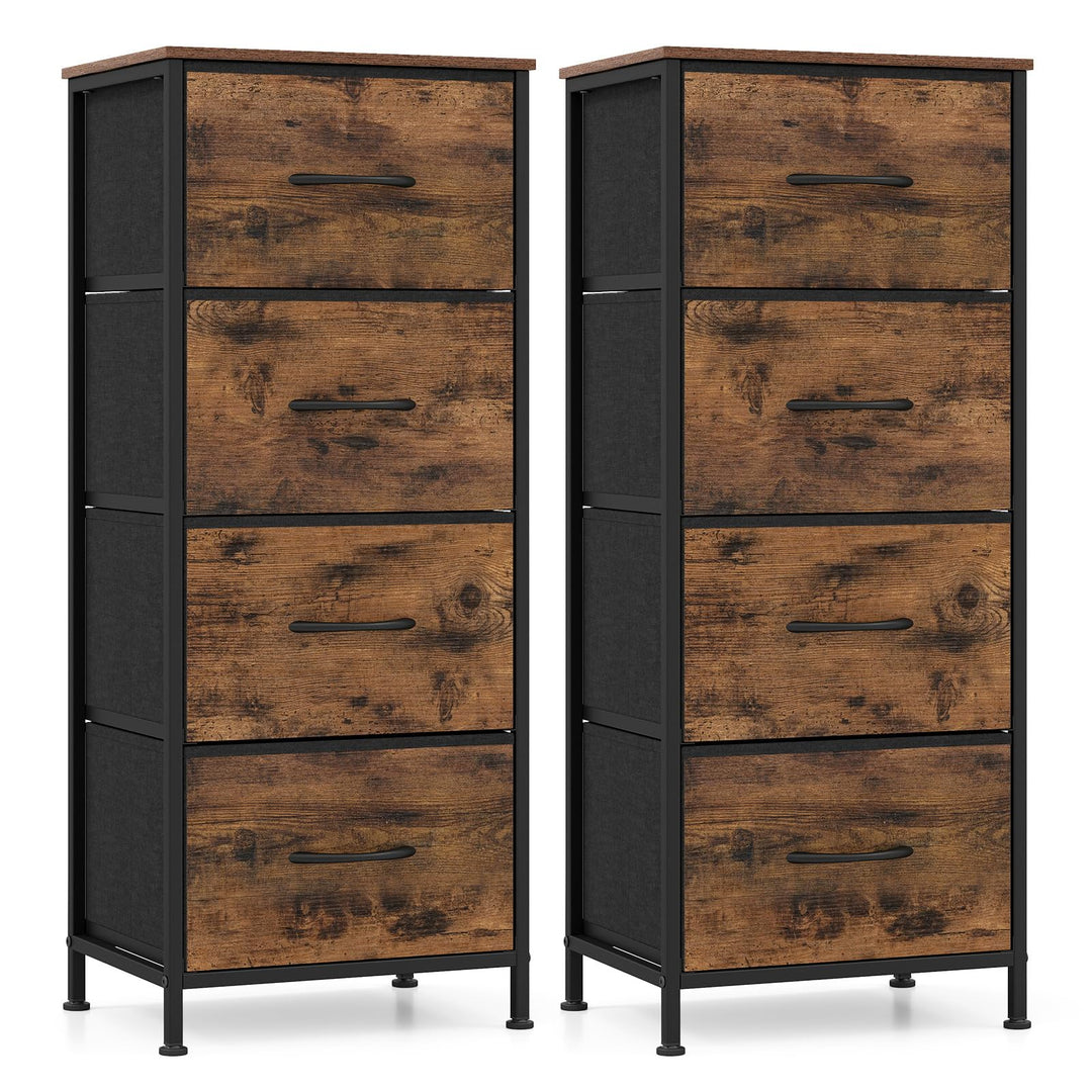 GIANTEX 3/4/5 Drawers Dresser Nightstand with Heavy-Duty Metal Frame (1/2)