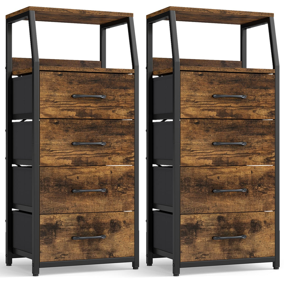 GIANTEX Tall Dresser with 5/4 Fabric Drawers (1/2)