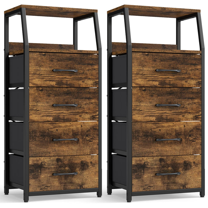 GIANTEX Tall Dresser with 5/4 Fabric Drawers (1/2)