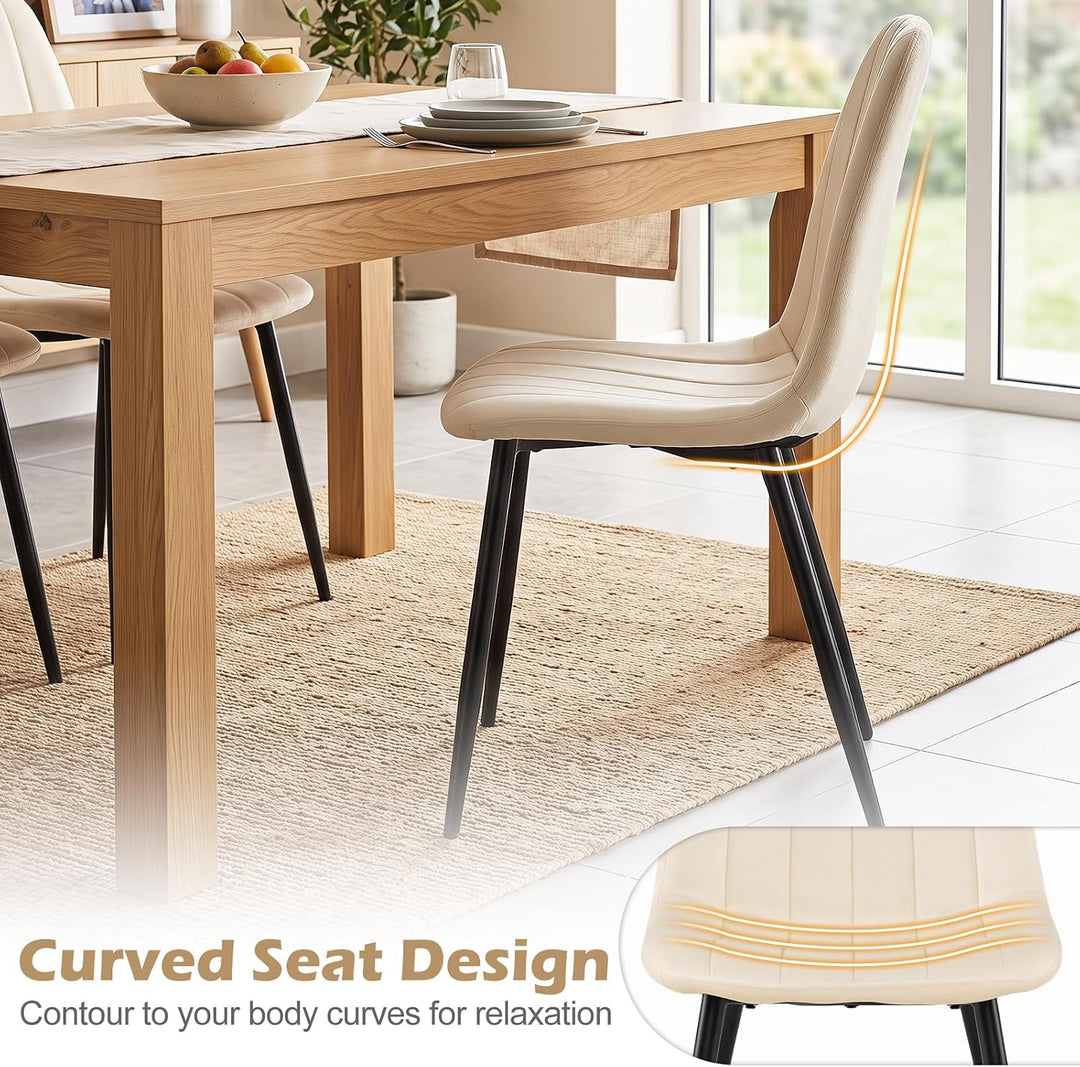 GIANTEX Upholstered Dining Chairs Set of 4