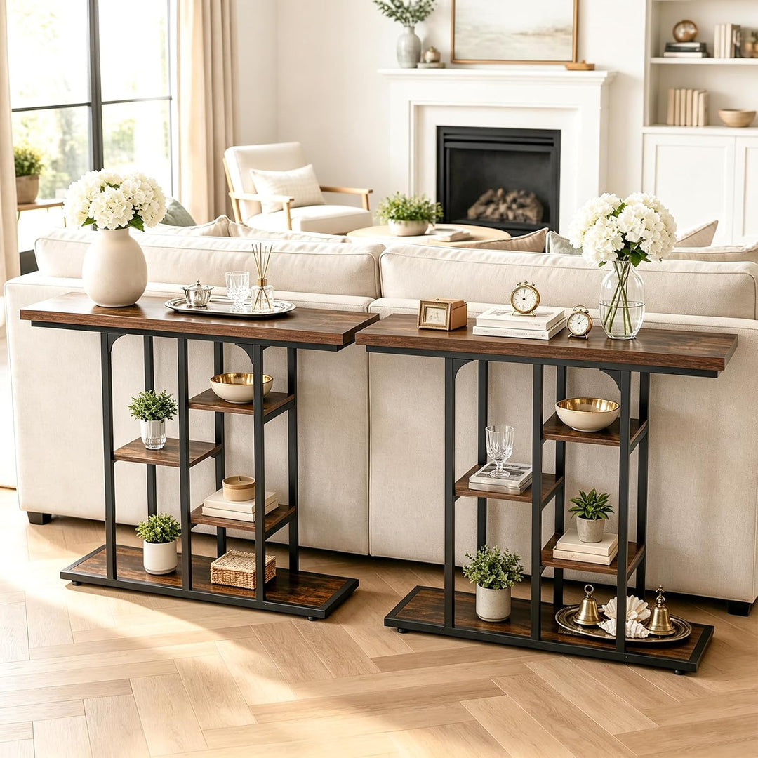 GIANTEX 43" Console Table with Storage Shelves