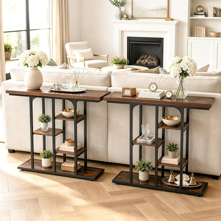 GIANTEX 43" Console Table with Storage Shelves