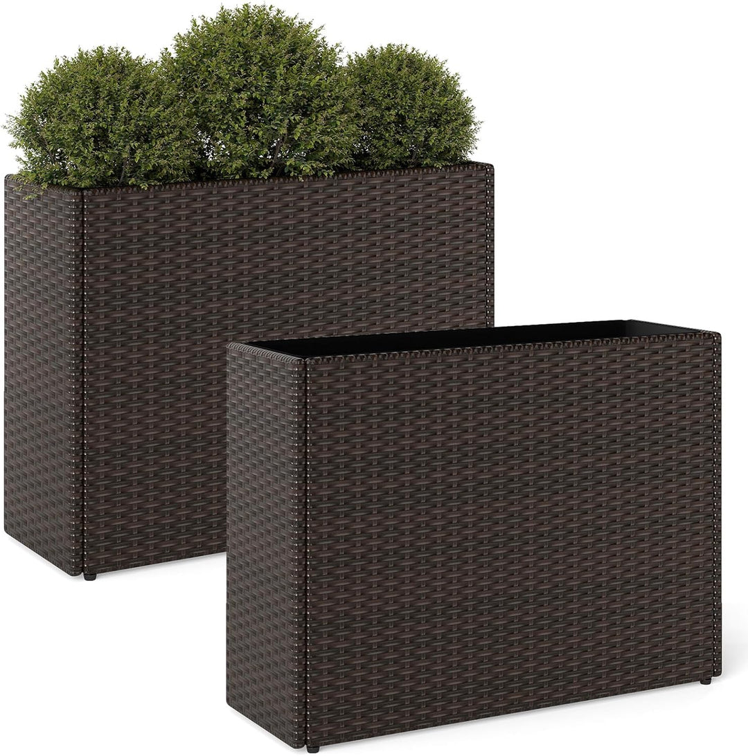 Giantex 32”x11”x24" Wicker Raised Garden Bed