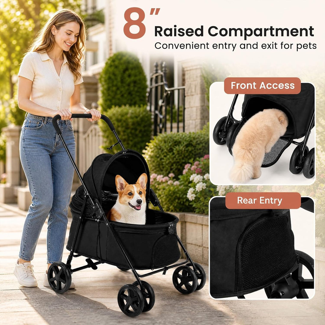 GIANTEX Pet Stroller for Small &amp; Medium Dogs &amp; Cats, Vet Visits &amp; Travel