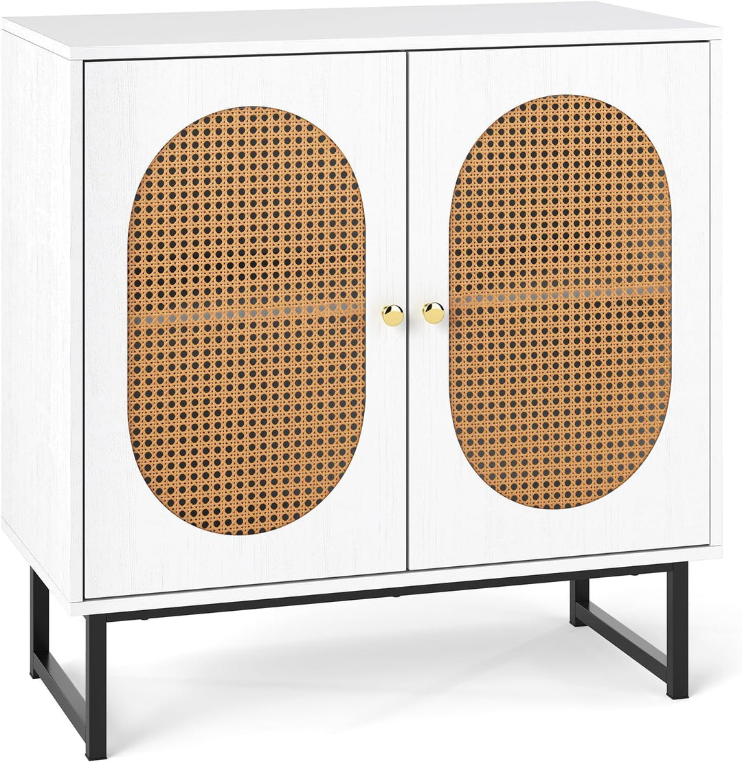 Giantex Small PE Rattan Buffet Cabinet with 2-Door Boho Sideboard