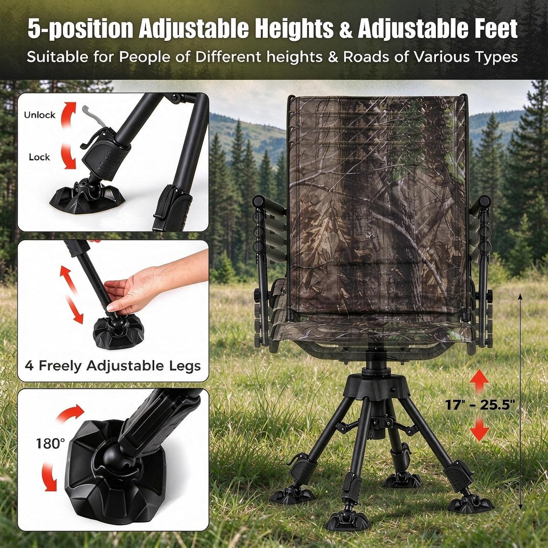 GIANTEX 360° Silent Swivel Hunting Blind Chair