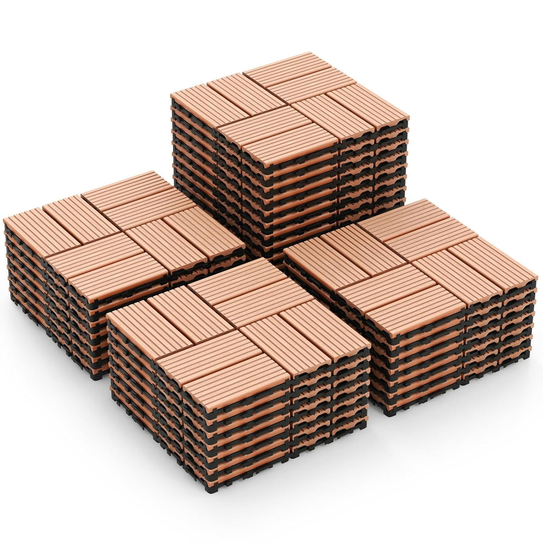 Giantex 18/36 PCS Interlocking Deck Tiles - 12" x 12" Composite Decking Boards Waterproof All Weather
