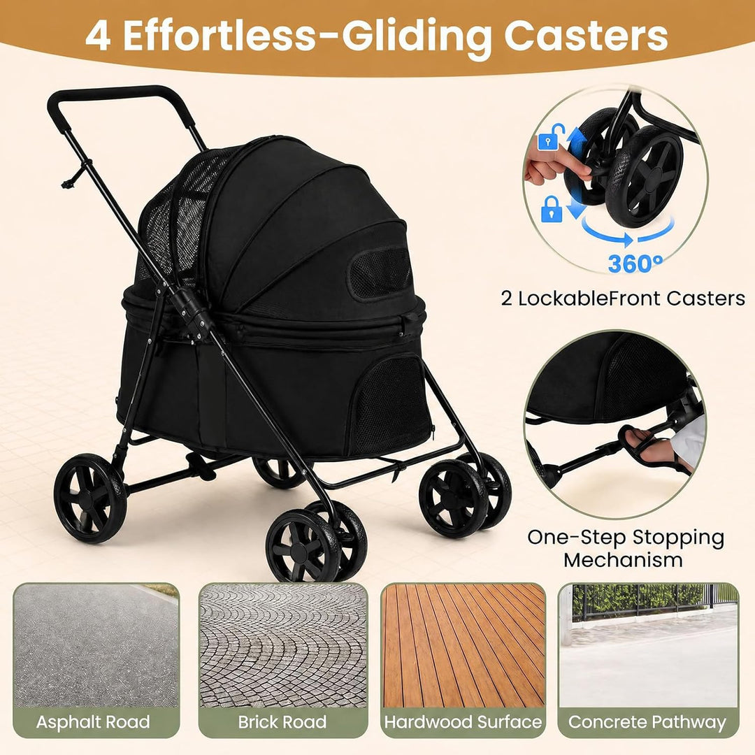 GIANTEX Pet Stroller for Small &amp; Medium Dogs &amp; Cats, Vet Visits &amp; Travel