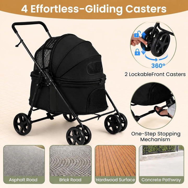 GIANTEX Pet Stroller for Small &amp; Medium Dogs &amp; Cats, Vet Visits &amp; Travel