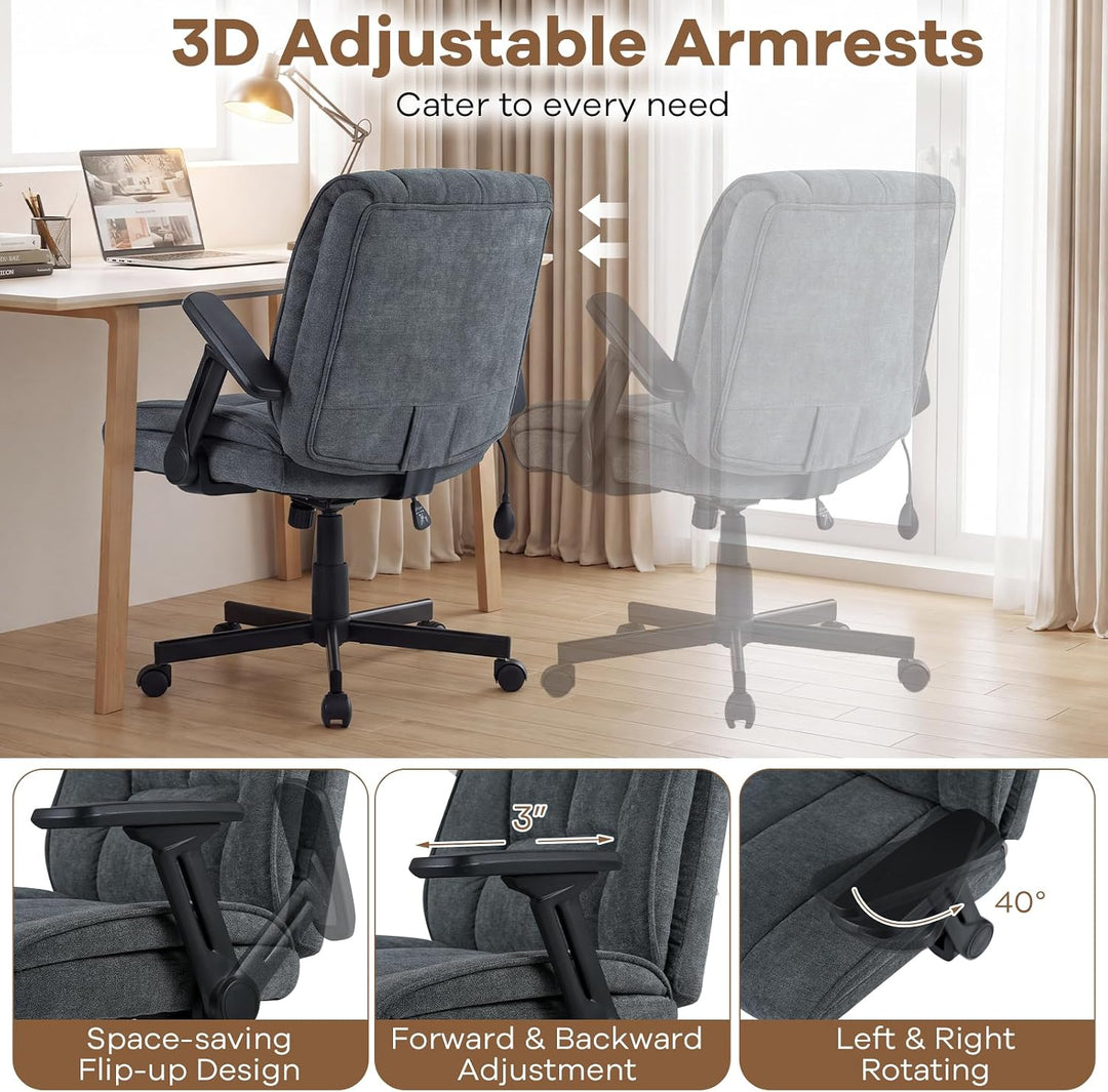 GIANTEX Criss Cross Home Office Chair with Airbag Lumbar Support