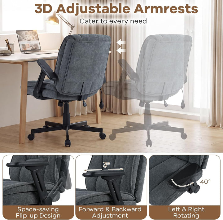 GIANTEX Criss Cross Home Office Chair with Airbag Lumbar Support