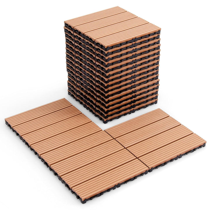 Giantex Interlocking Deck Tiles 18/36 Pack - 12 x 12 in Composite Outdoor Flooring Covering All Weather Use
