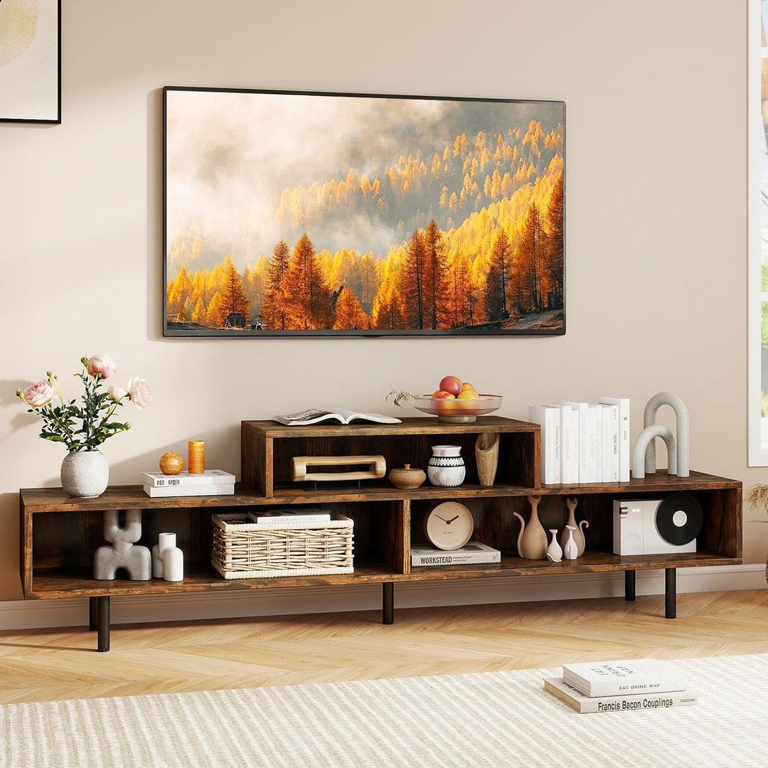 Giantex 3 Cubby TV Stand for 55/65/70 Inch TV | 63" Modern Entertainment Center