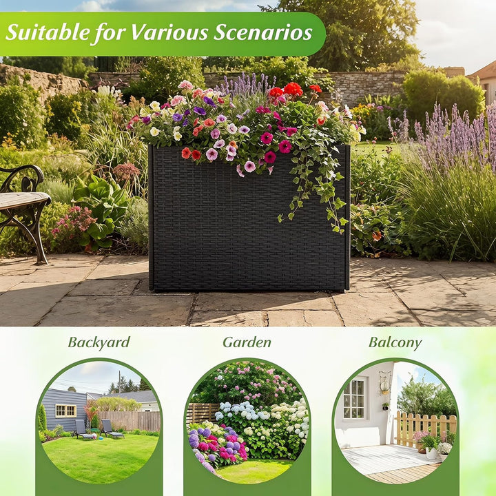 GIANTEX Wicker Raised Garden Bed