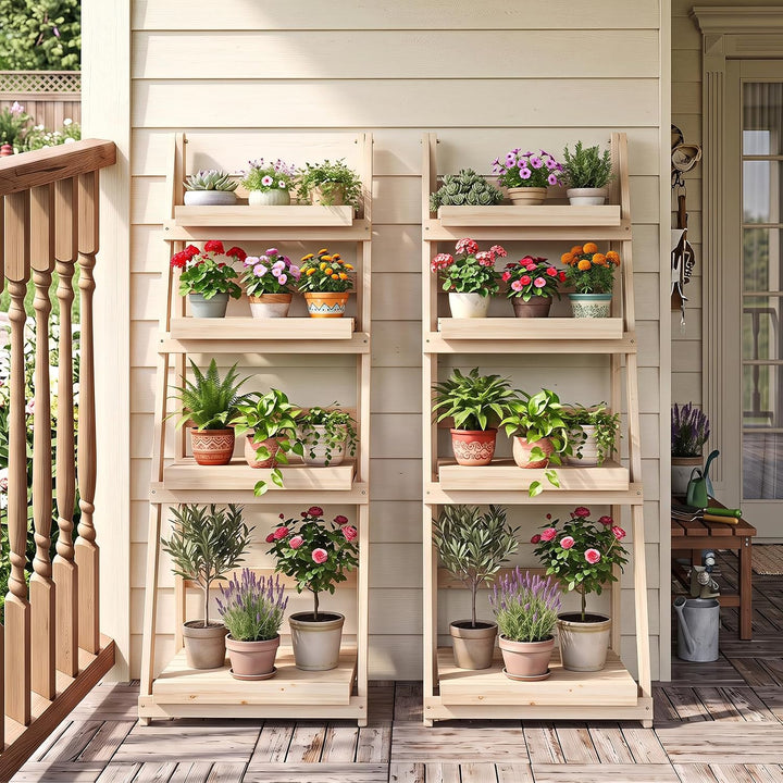 GIANTEX Foldable Wooden Plant Stand