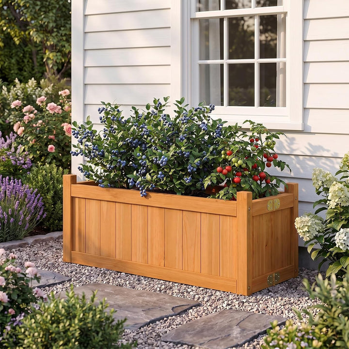 GIANTEX 27.5" Wooden Planter Box Folding Raised Garden Bed