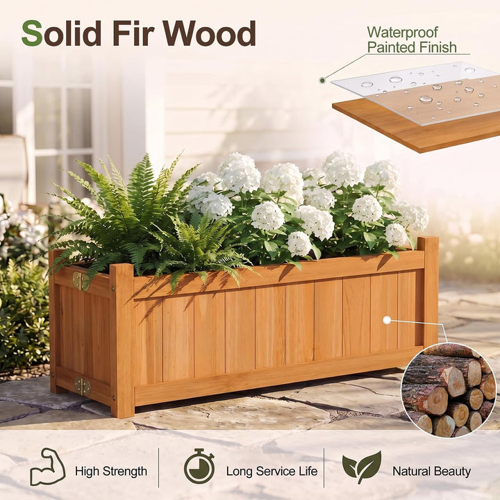 GIANTEX 27.5" Wooden Planter Box Folding Raised Garden Bed