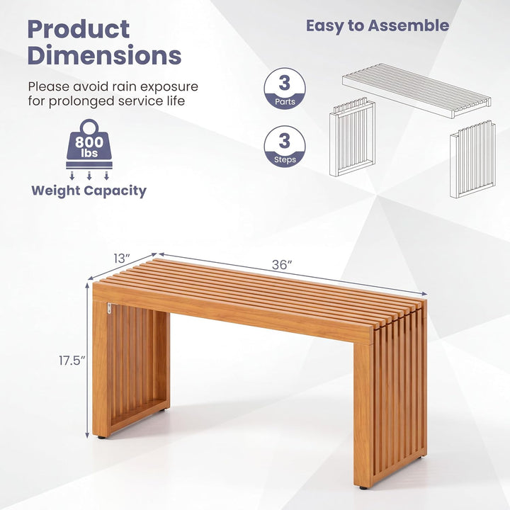 GIANTEX 36" Acacia Wood Outdoor Bench
