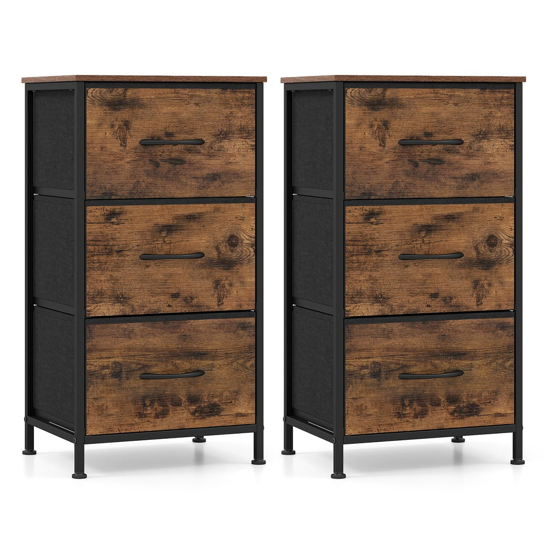 GIANTEX 3/4/5 Drawers Dresser Nightstand with Heavy-Duty Metal Frame (1/2)