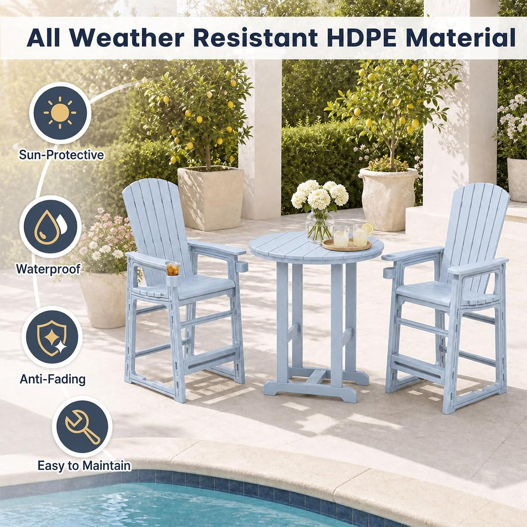 GIANTEX Outdoor Bar Stool 29 Inch Tall Adirondack Chair