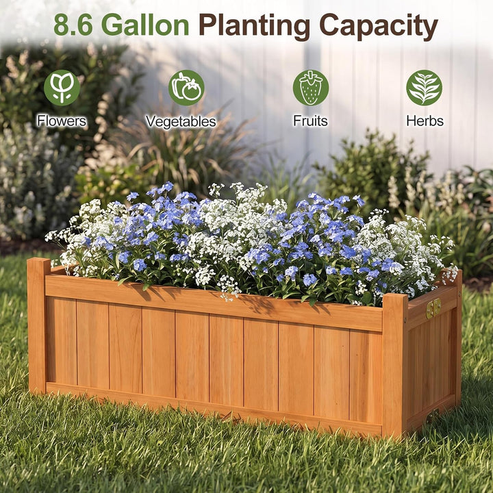 GIANTEX 27.5" Wooden Planter Box Folding Raised Garden Bed