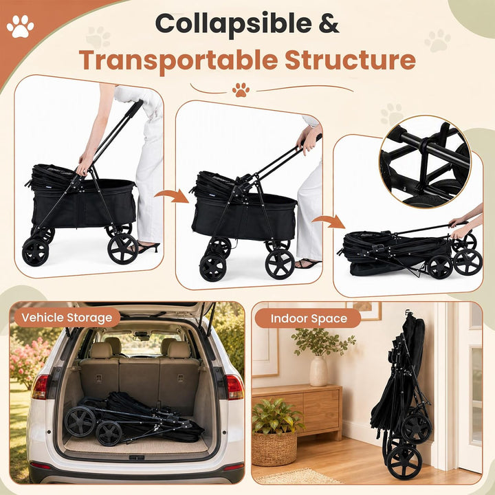 GIANTEX Pet Stroller for Small &amp; Medium Dogs &amp; Cats, Vet Visits &amp; Travel