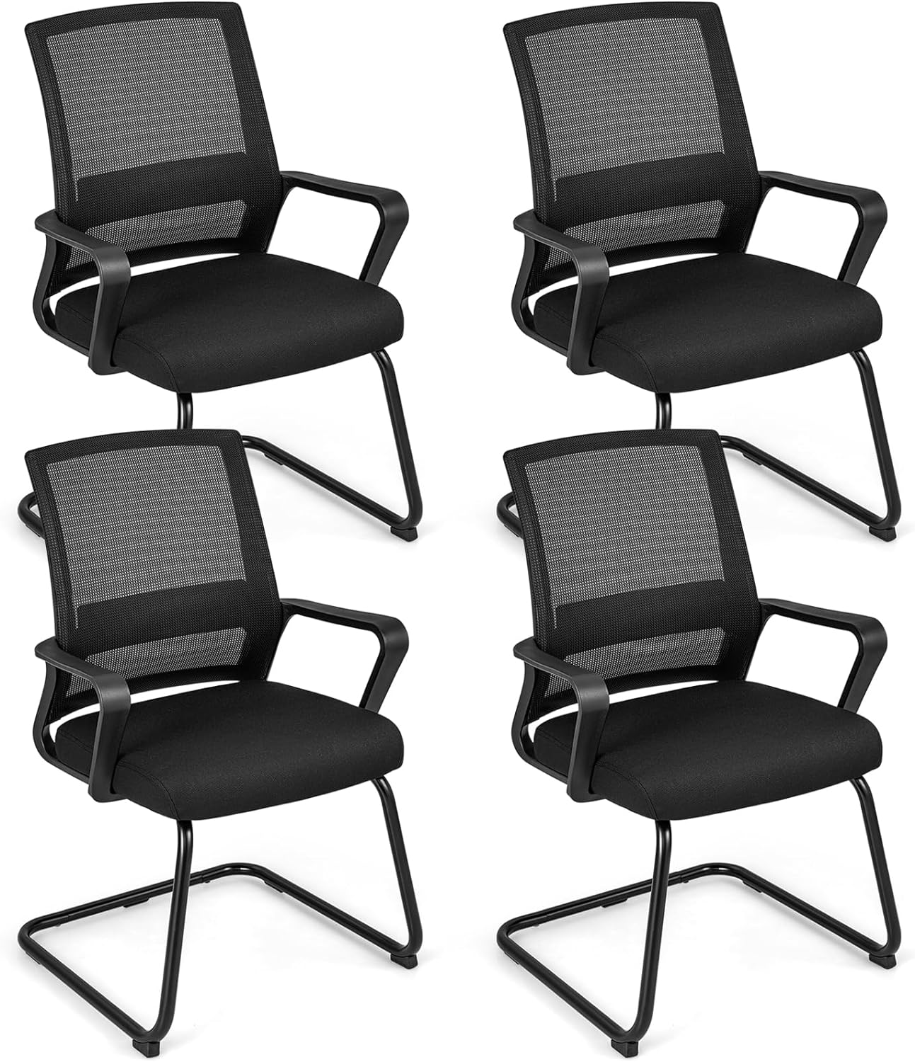 Giantex Office Guest Chair, Office Guest Conference Chair w/Lumbar Support Ergonomic Backrest