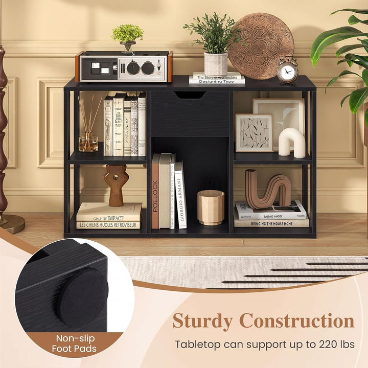 GIANTEX 5-Cube Storage Organizer with Drawer, 3-Tier Bookcase