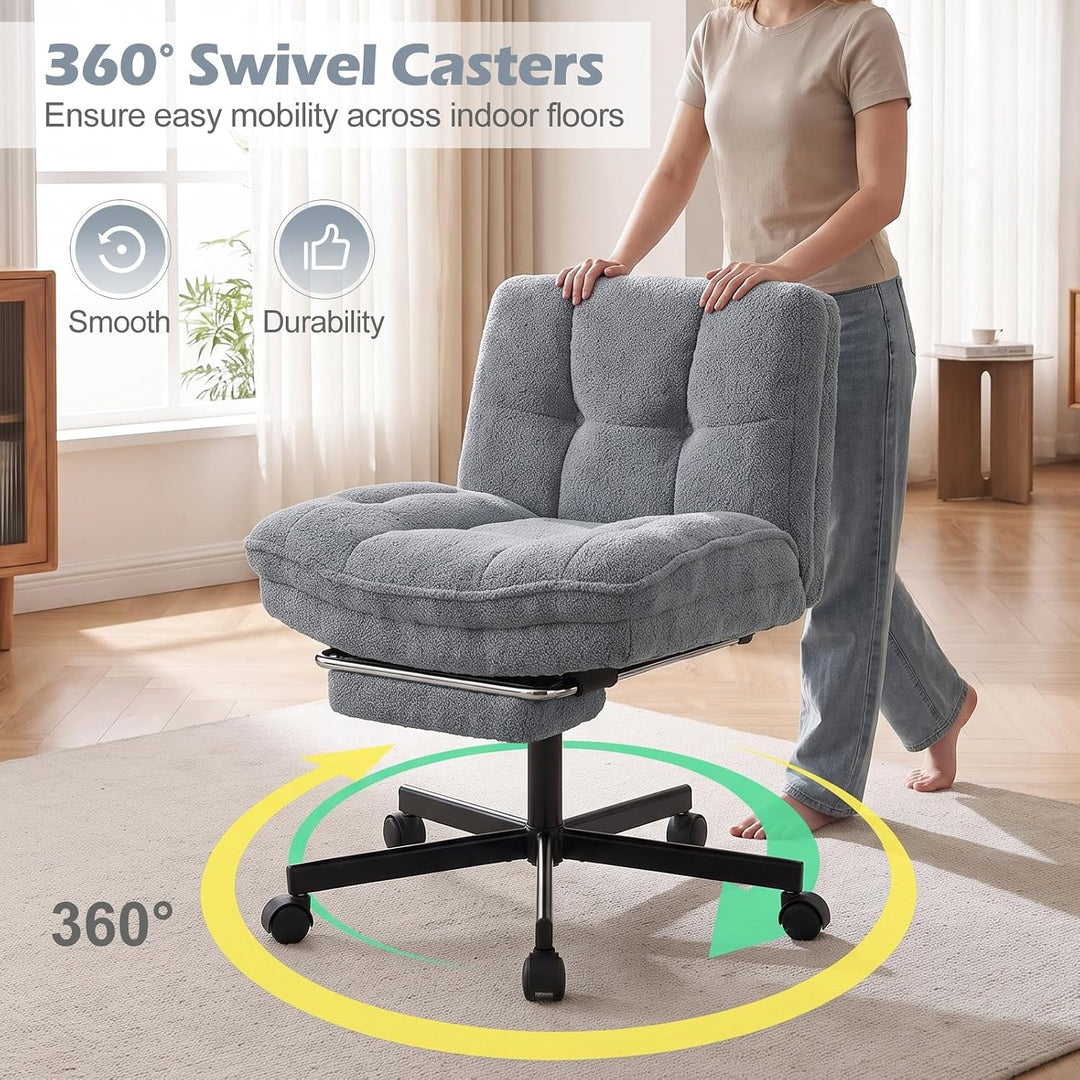 GIANTEX Low Back Criss Cross Office Chair w/Footrest 26" Wide Seat