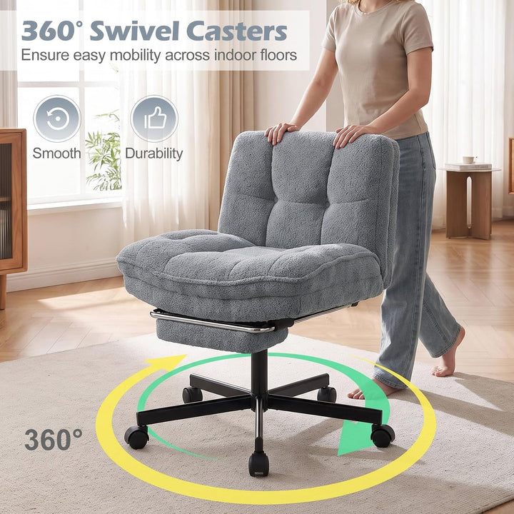 GIANTEX Low Back Criss Cross Office Chair w/Footrest 26" Wide Seat