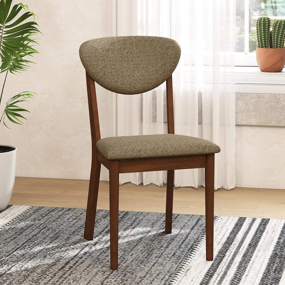 GIANTEX Wooden Dining Chairs Set of 4, Upholstered Kitchen Chairs | Farmhouse Dining Room Chair w/ Padded Seat &amp; Back