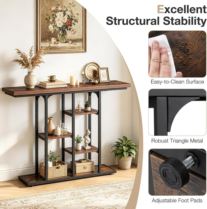 GIANTEX 43" Console Table with Storage Shelves