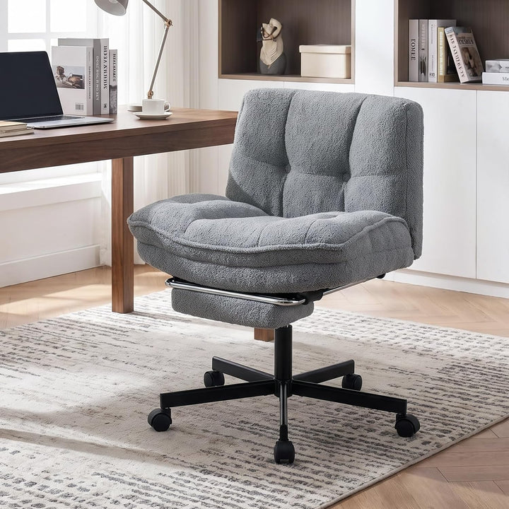 GIANTEX Low Back Criss Cross Office Chair w/Footrest 26" Wide Seat