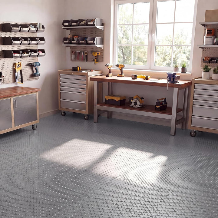 GIANTEX Interlocking Foam Tiles, EVA Foam Mats | 1/2 Inch Thick Puzzle Floor Tiles with Border Edge