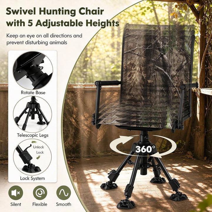 GIANTEX 360° Silent Swivel Hunting Blind Chair