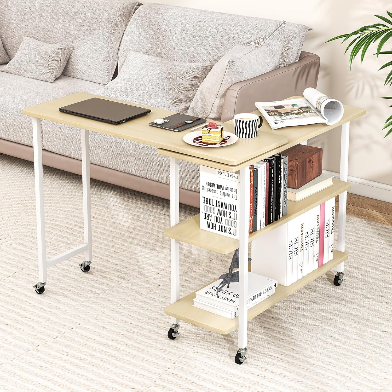 Giantex 360° Free Rotating Sofa Side Table