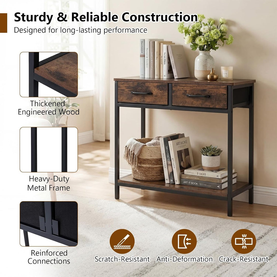 GIANTEX Narrow Console Table Industrial Sofa Table