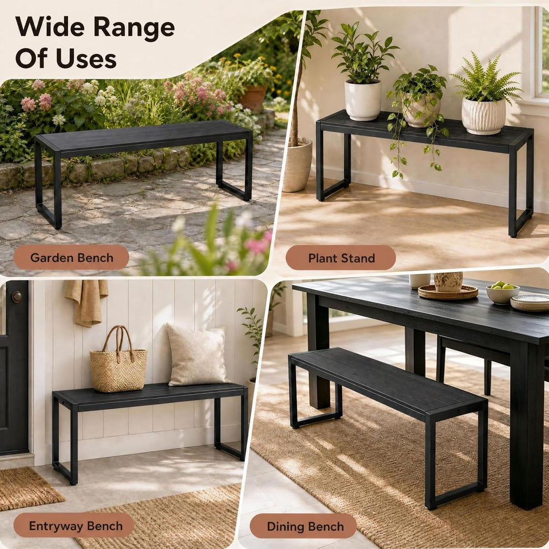 GIANTEX 48" Outdoor Bench, 2-3 Person Patio Dining Bench Backless