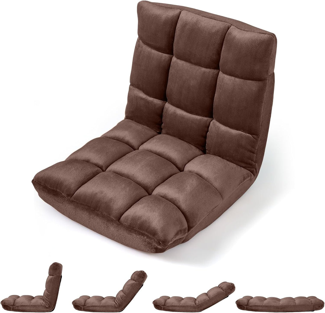 Giantex Folding Floor Chair with Back Support &amp; 14 Adjustable Position