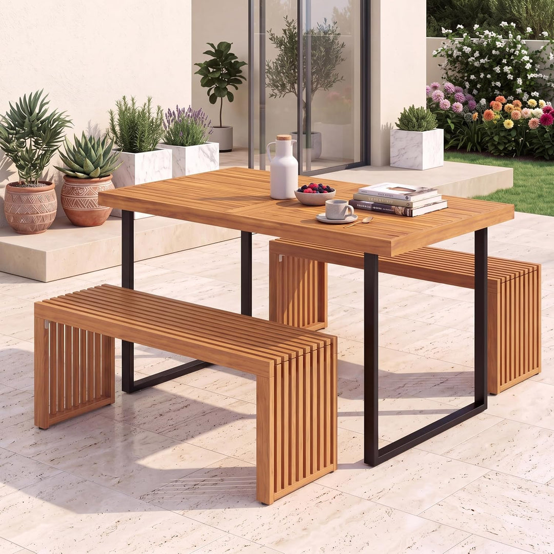 GIANTEX 36" Acacia Wood Outdoor Bench
