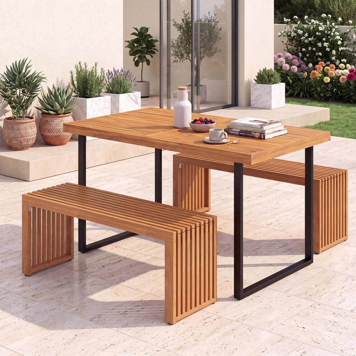 GIANTEX 36" Acacia Wood Outdoor Bench