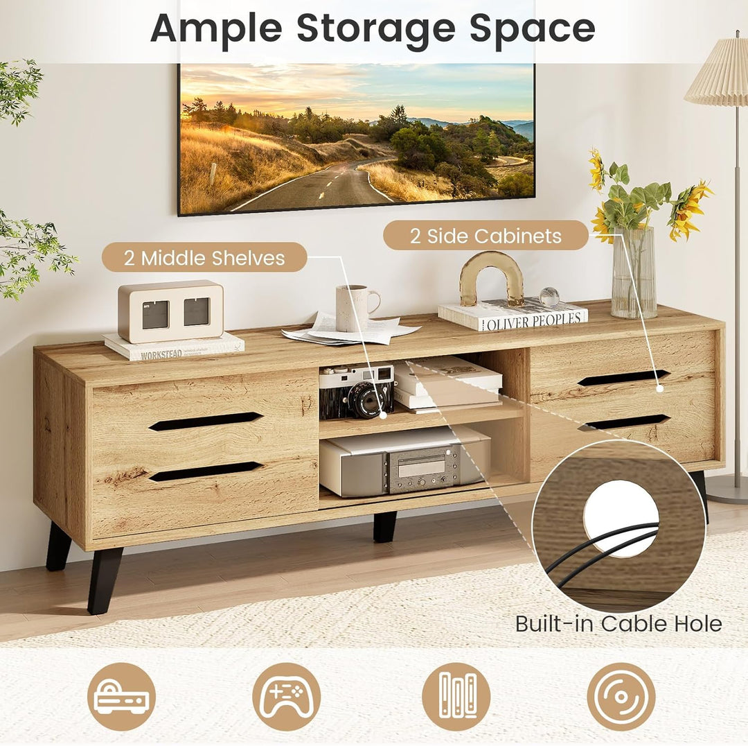 Giantex Mid Century Modern TV Stand for 55-65 Inch TV