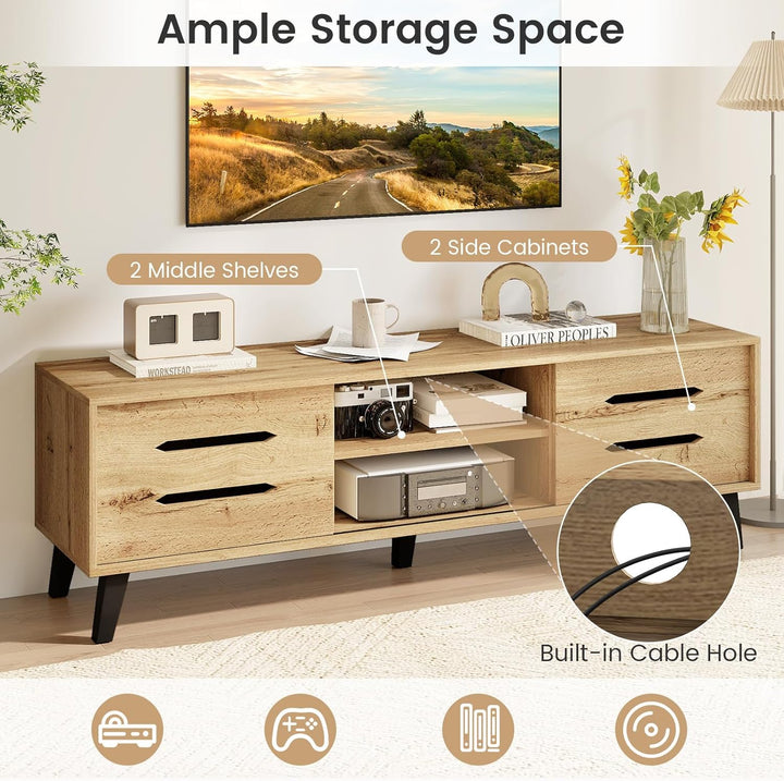 Giantex Mid Century Modern TV Stand for 55-65 Inch TV