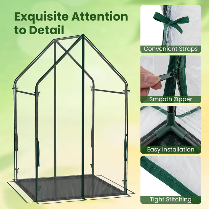Giantex Mini Outdoor Portable Green House with Sturdy Metal Frame