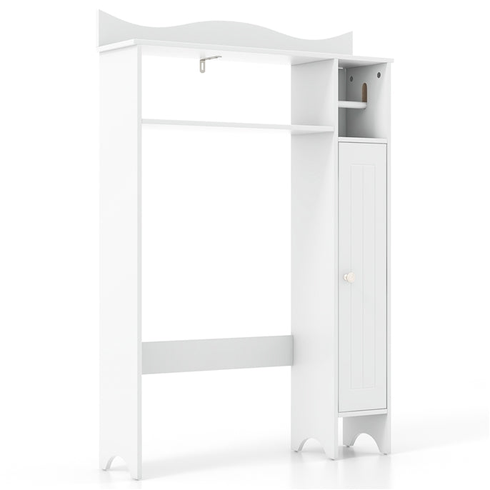 Giantex Over-The-Toilet Storage Cabinet, Bathroom Freestanding Space Saver with 1-Door Side Storage Cabinet & Paper Holder