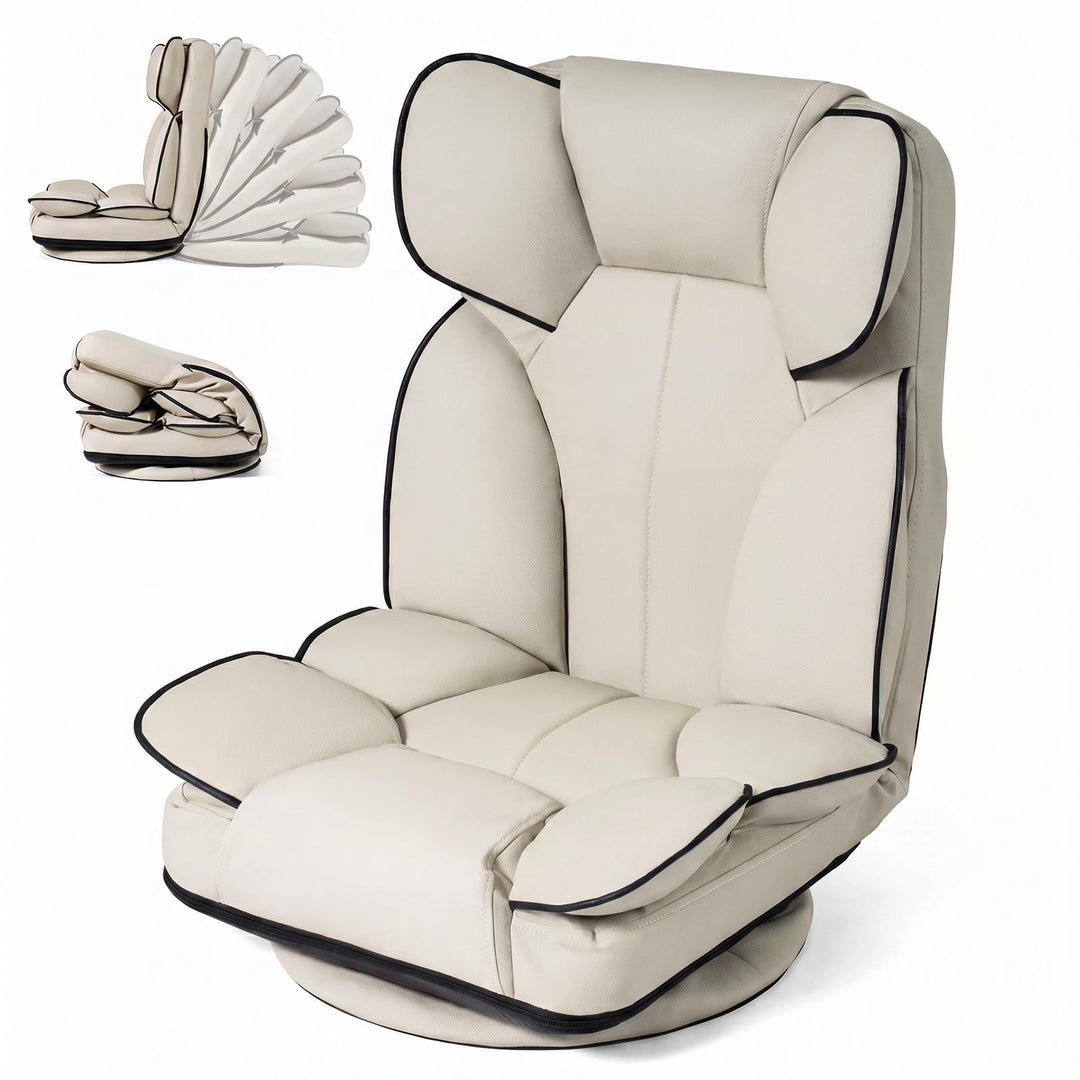 Giantex 360° Swivel Floor Gaming Chair with 6-Position Adjustable Backrest &amp; Sponge Filling