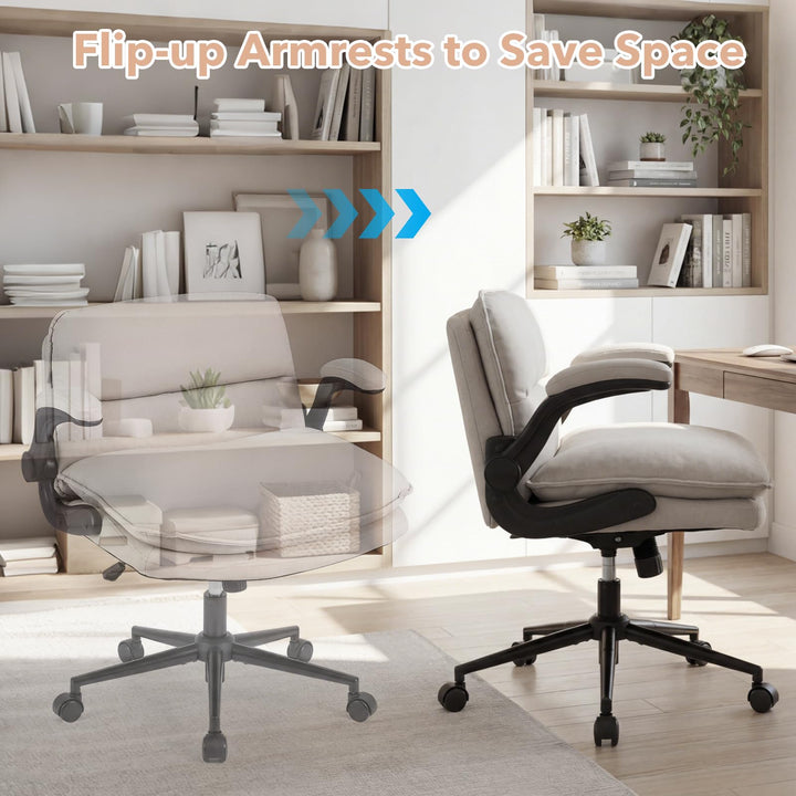 Giantex Criss Cross Chair with Flip-up Arms &amp; Wide Thick Padded Seat