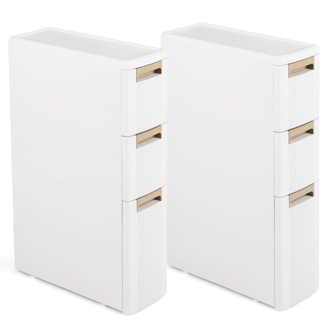 Giantex 3/4-Tier Narrow Storage Cabinet with Wheels for Small Spaces Bathroom Kitchen