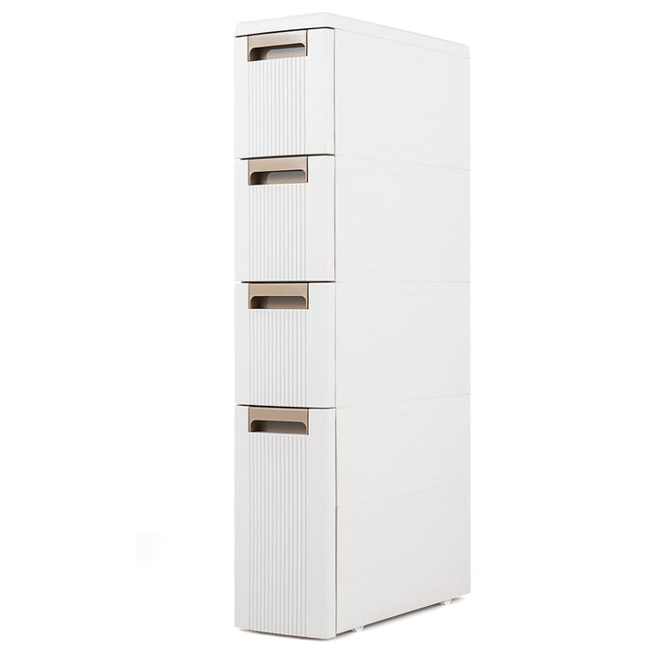 Giantex 3/4-Tier Narrow Storage Cabinet with Wheels for Small Spaces Bathroom Kitchen