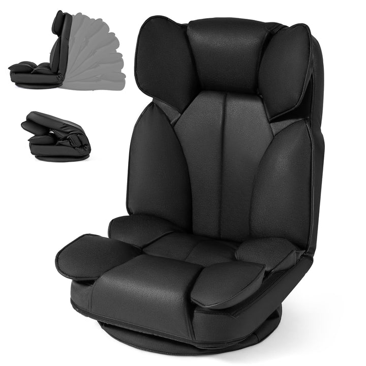 Giantex 360° Swivel Floor Gaming Chair with 6-Position Adjustable Backrest &amp; Sponge Filling